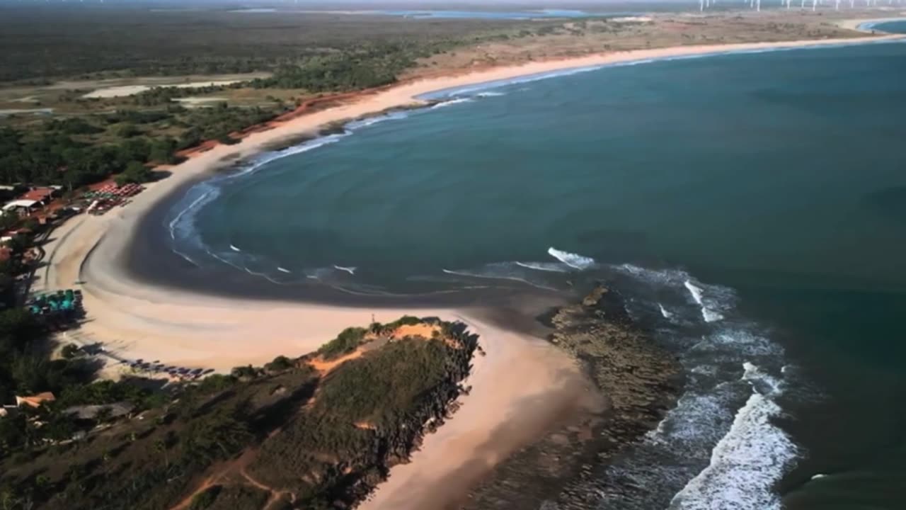 Vista aérea de la costa de São Miguel do Gostoso